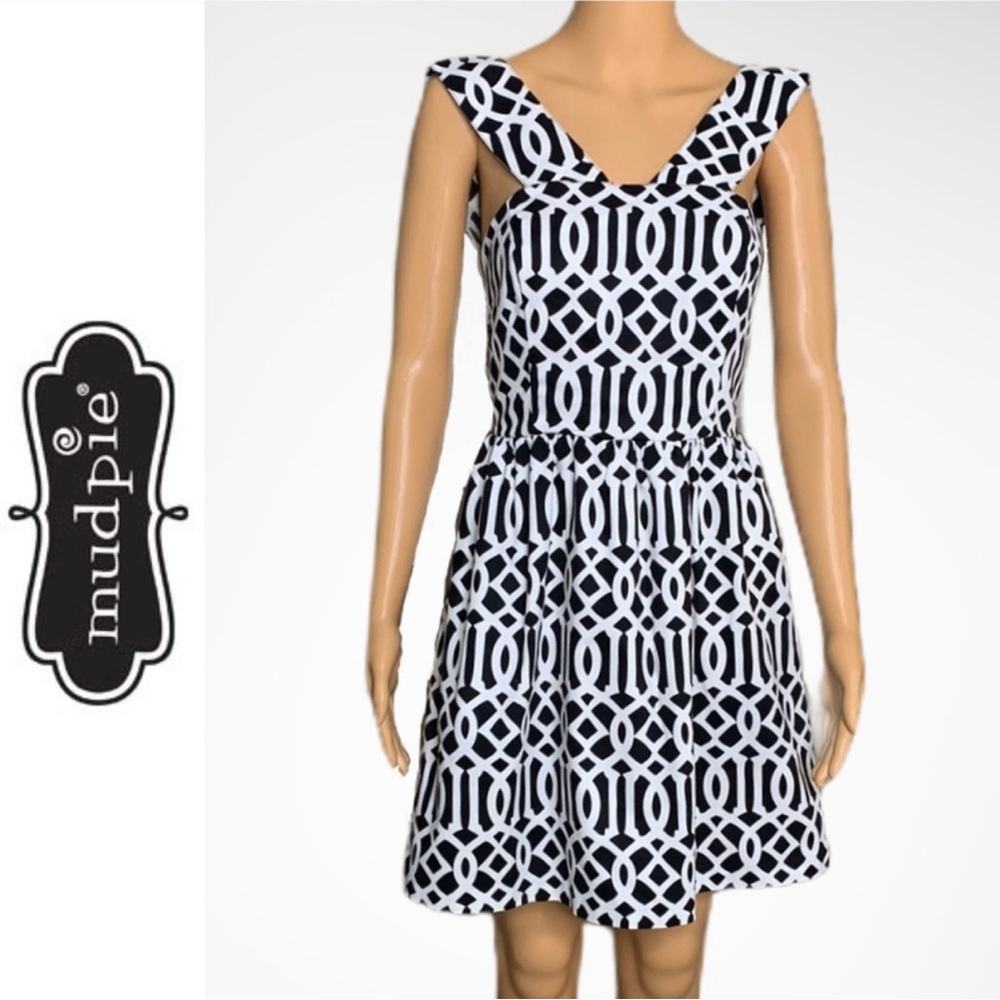 NWOT Mud Pie Dress Black & White XS